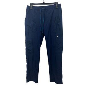 Figs Technical Collection Navy Blue Scrub Pants XS/S Elastic Waist Drawstring Po